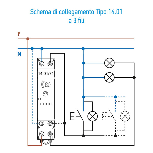 Temporizzatore Luce Scale Rel Modulare Funzioni A Finder